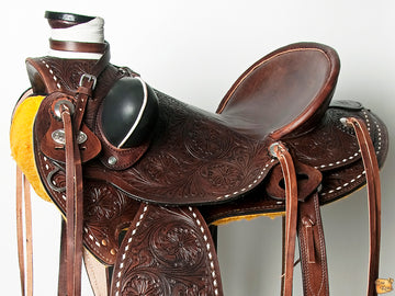 Western Horse Wade Saddle American Leather Trail Barrel Hilason Dark Brown